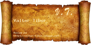 Valter Tibor névjegykártya